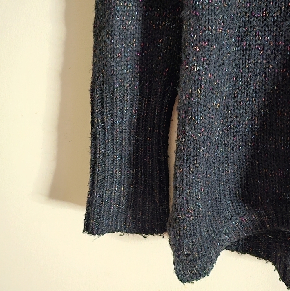 ONLY Women's Black Rainbow Sparkle Knit Sweater Size Medium - Picture 3 of 7